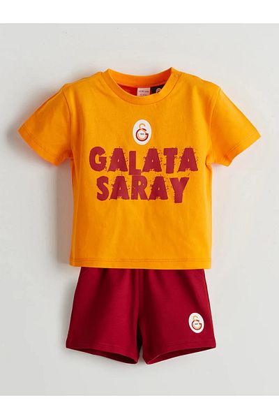 LC Waikiki Lcw Baby Orange Printed Baby Boy Shorts Pajama Set t t