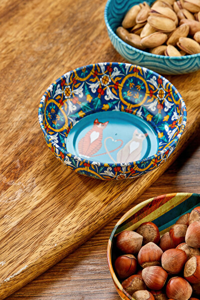 EMBazaar 6-Piece Cady Thin Metal Sauce Bowl Snack Bowl Cat Pattern Bowl Food Container Set Decorative Presentation Bowls Set