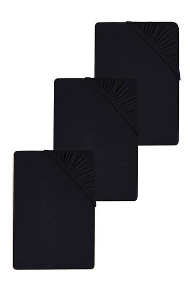 COTENCONCEPT 3 Pieces Oversized Plain Cotton Double 200 X 200 cm Elastic Combed Cotton Bed Sheet
