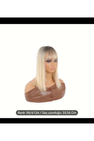 Handmade Tepelik saç yarım peruk ısıya dayanıklı kahkullu yeni nesil fiber