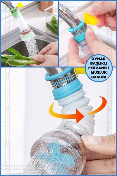 tafce Water Saving Propeller Faucet Head with Movable Head 360 Degree Swivel Head Faucet End