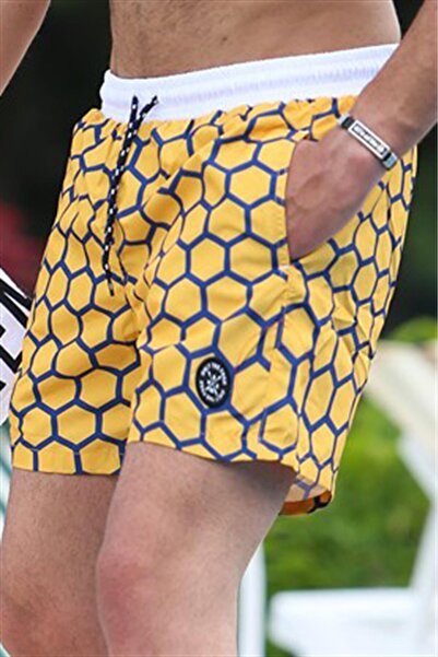 Madmext Senffarbene Herren-Badeshorts 4255