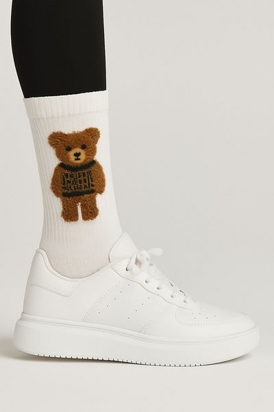 Bambu Plush Teddy Bear Teddy Bear print long socks