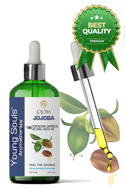 YOUNG SOULS Aromatherapy Jojoba Carrier Oil ( Cold Pressed ) Jojoba Bitkisel Taşıyıcı Yağ ( Soğuk Sıkım ) 50 ml
