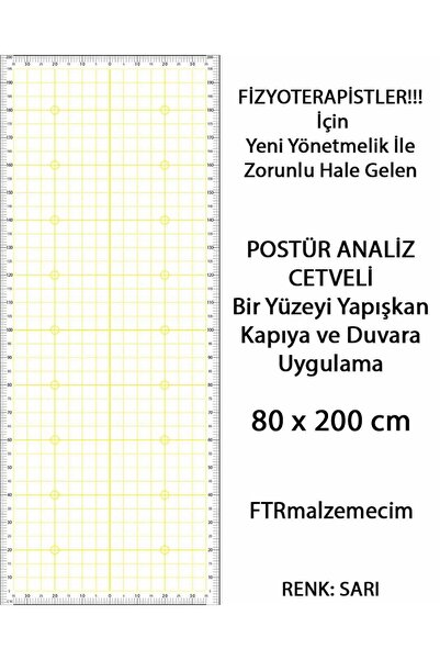 FTRMALZEMECİM Postür Analiz Cetveli Yapışkanlı | Duruş ve Omurga Değerlendirm...