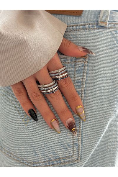 h&b design jewel الصلب الأزرق الحجر دوامة الدائري