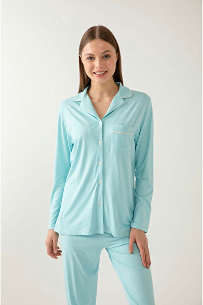 İpek Γυναικείο σετ πιτζάμες με μακρυμάνικο μπροστινό κουμπί