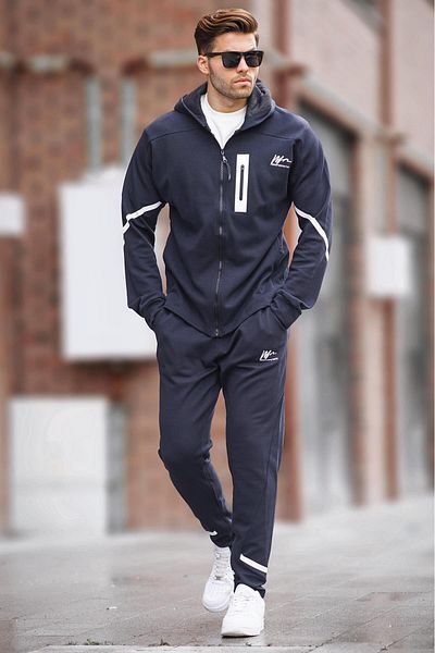 Madmext Ανδρική φόρμα με κουκούλα Navy Blue 6813