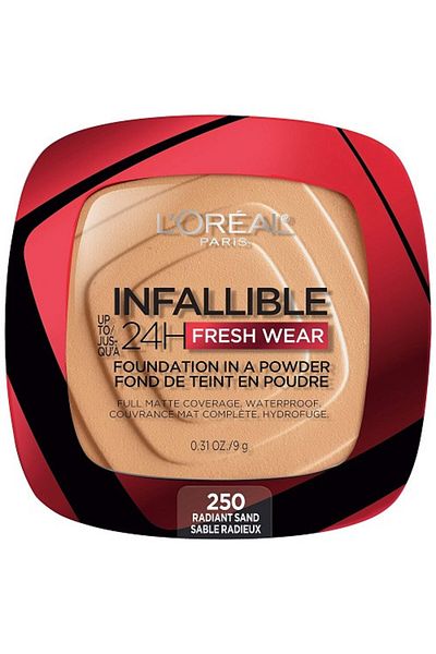 L'Oreal Paris Pudra de fat, L'Oréal, Infallible 24H Fresh Wear, make-up v pudru, odstín 250 Radiant Sand, 9 g