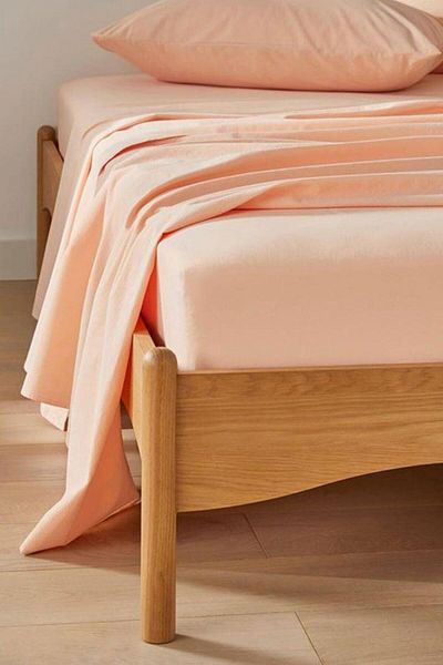 COTENCONCEPT 4 Pieces Oversized Plain Cotton Double 200 X 200 cm Elastic Combed Bed Sheet