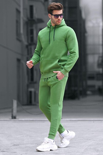 Madmext Σετ φόρμας βασικής πράσινης κουκούλας 5905