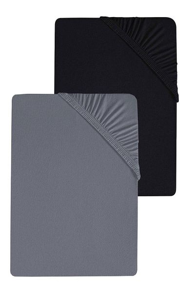 COTENCONCEPT 2 Pieces Oversized Plain Cotton Double 200 X 200 cm Elastic Combed Cotton Bed Sheet