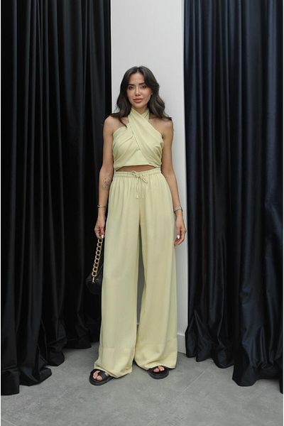 Havoş Yellow Sims Halter Neck Linen Suit