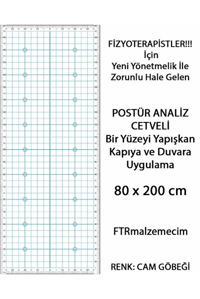 FTRMALZEMECİM Postür Analiz Cetveli Yapışkanlı | Duruş ve Omurga Değerlendirm...