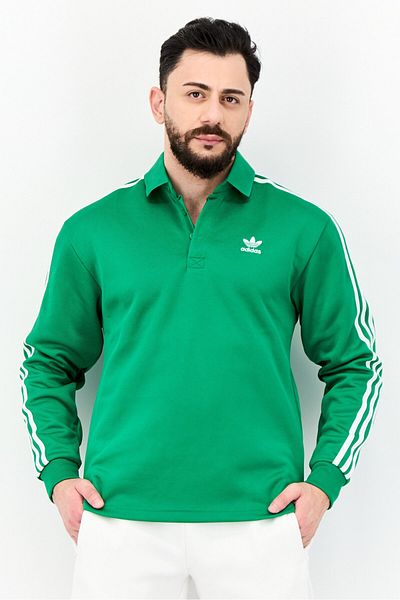 adidas Men Sportswear Fit Long Sleeves Outdoor Polo Shirt, Green