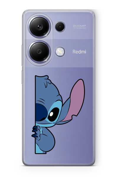 moonset Xiaomi Redmi Note 13 Pro 4G Uyumlu Stitch Tasarımlı Baskılı Şeffaf Te...