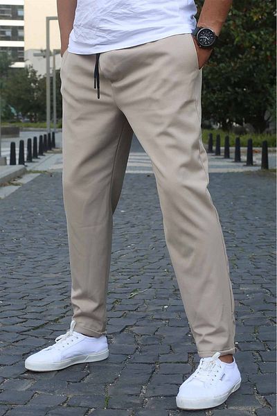 Madmext Steinfarbene Basic-Jogginghose 5486