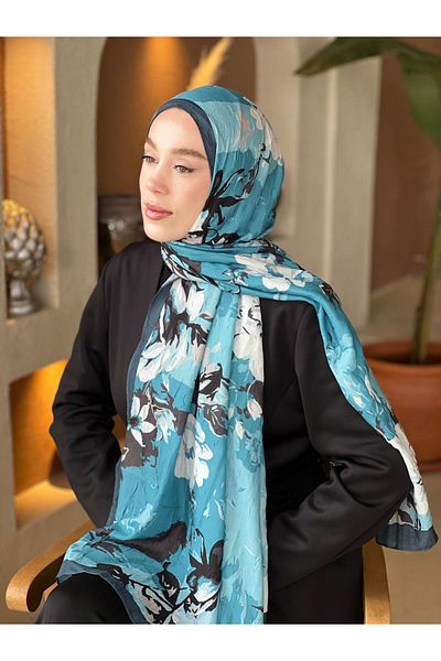 Modakaşmir شال من الخيزران بنمط مزيج الورد