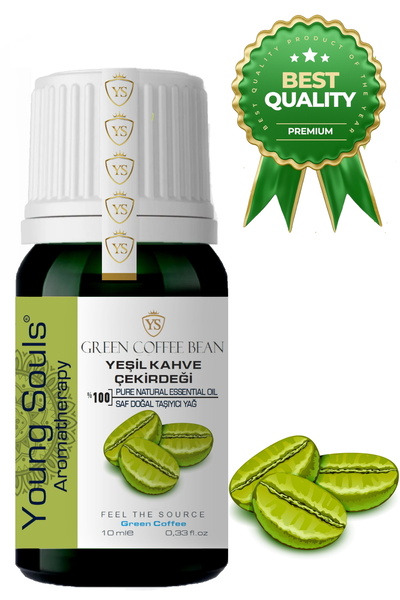 YOUNG SOULS Green Coffe Bean Carrier Oil ( Cold Pressed ) Yeşil Kahve Çekirdeği Taşıyıcı Yağ Soğuk Sıkım 10 ml