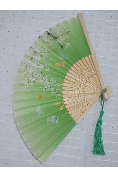 asya stil Ahşap desenli yüksek kaliteli Japon bambu yelpazesi