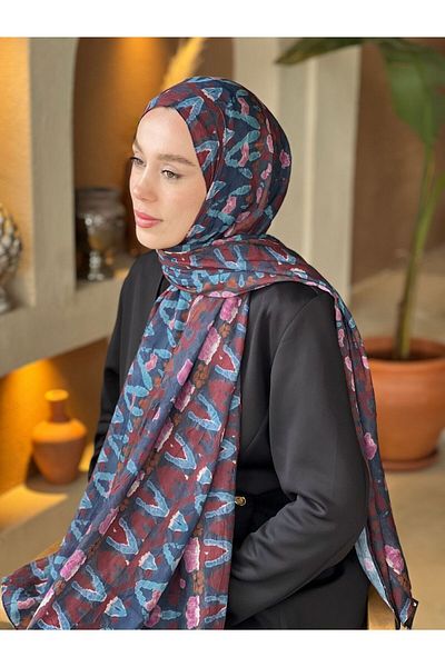 Modakaşmir Abstract Zigzag Pattern Bamboo Shawl
