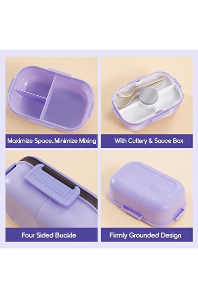 YAH Creation YAH Bento HL Lunch Box 2-Layer, 6-Compartment, Leak-Proof, BPA-Free, Microwave & Dishwasher Safe.