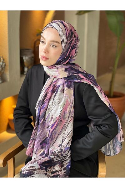 Modakaşmir Mural Pattern Bamboo Shawl