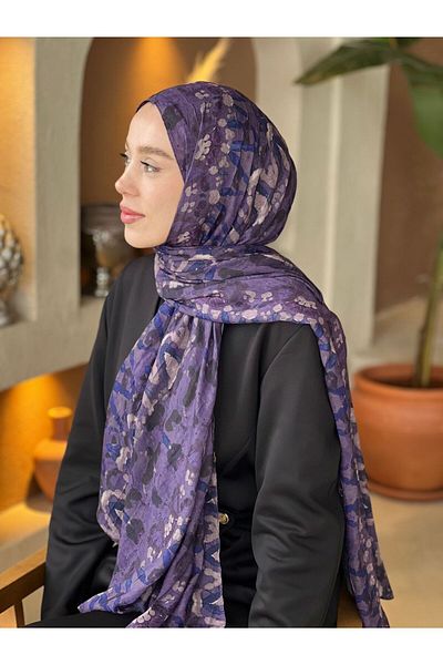 Modakaşmir Abstract Zigzag Pattern Bamboo Shawl