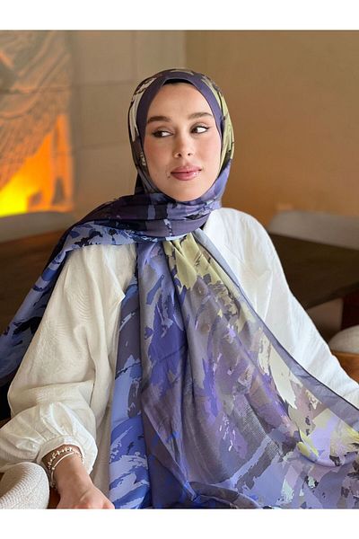 Modakaşmir Ocean Pattern Lina Shawl