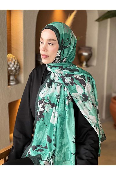 Modakaşmir شال من الخيزران بنمط مزيج الورد