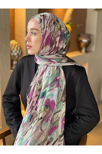 Modakaşmir Mural Pattern Bamboo Shawl