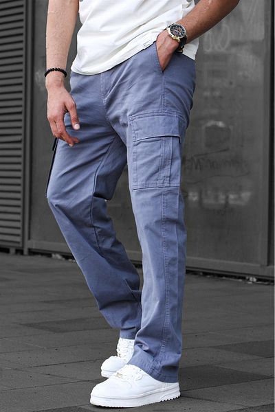Madmext Geräucherte Baggy-Hose mit Cargotasche für Herren 6811