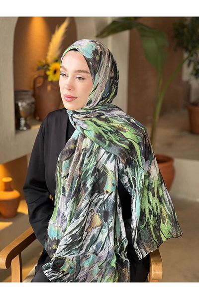 Modakaşmir Mural Pattern Bamboo Shawl