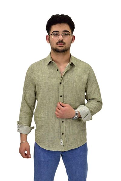 Raymons Ανδρικό μακρυμάνικο πουκάμισο Silim Fit G5011 BGL-ST04495