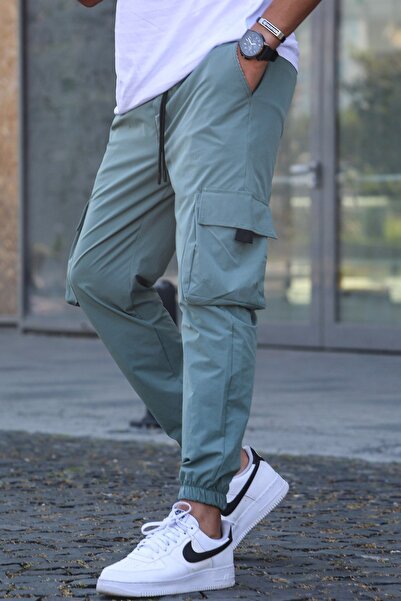 Madmext Pantaloni de jogger pentru bărbați cu buzunar cargo verde 5461
