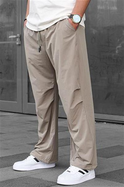 Madmext Ανδρικό παντελόνι αλεξίπτωτου μπεζ Regular Fit 6504