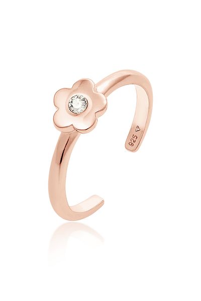 ELLI Inel Fete Motiv Floral Jucăuș cu Cristale din Argint Sterling 925