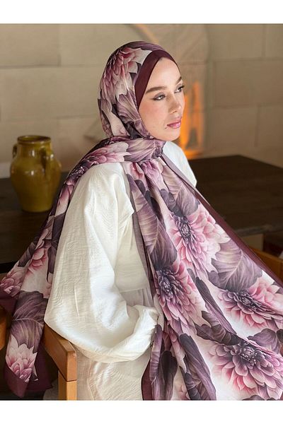 Modakaşmir Şal Lina cu model de hortensie