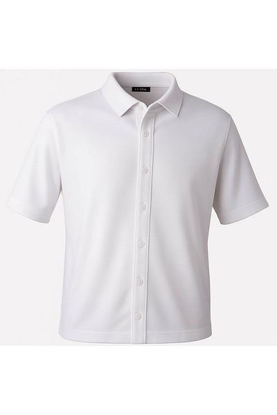 trender Honeycomb Polo Collar Ecru Men's Shirt 2724