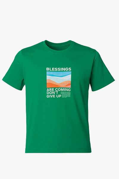 trender Blessings Print Green Men's T-Shirt