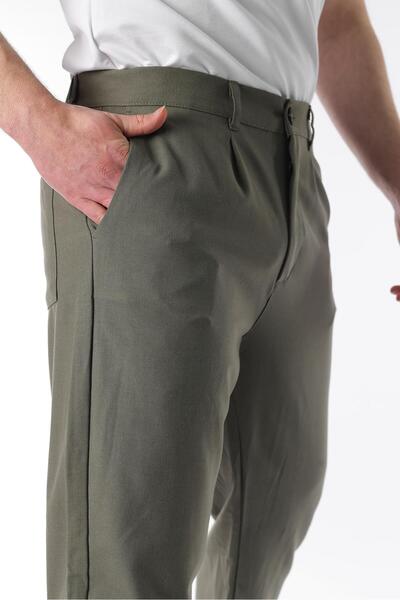 Madmext Haki Regular Fit Düz Kesim Yan Cepli Erkek Pantolon 6540