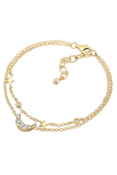 ELLI Bracelet Ladies Crescent Moon Stars Galaxy With Crystals In 925 Sterling Silver