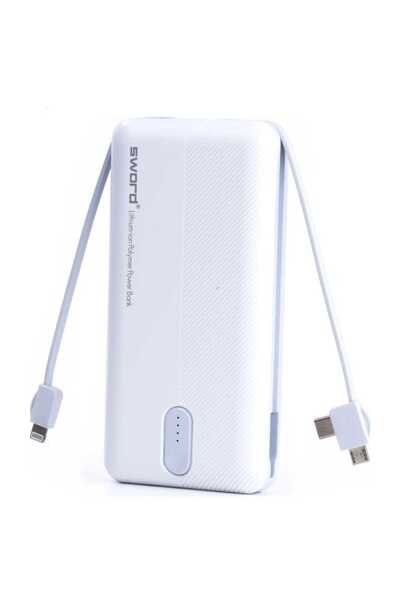 POWER SWORD 20.000 mah Kendinden Kablolu Typc-e - İOS - Android uyumlu Powerbank