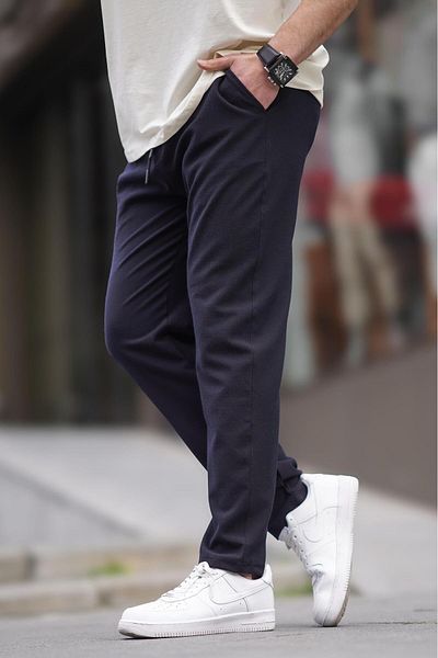Madmext Marineblaue Herrenhose mit geradem Bein 6535