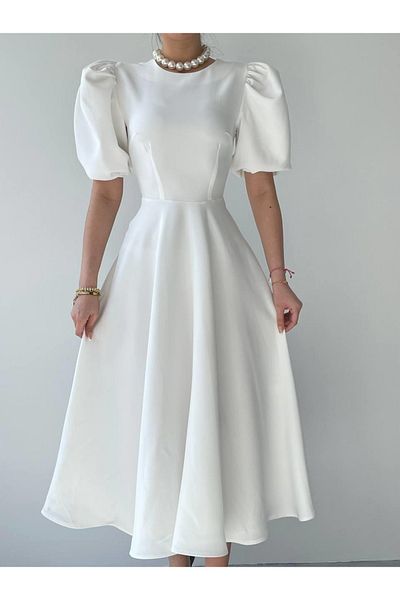 İpeksi Silky Catania Balloon Sleeve Dress