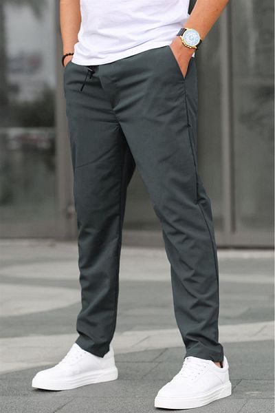 Madmext Stoff Parachute Anthrazit Basic Herrenhose 6513