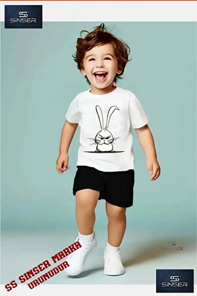 SS SİNSER Tricou cu gât rotund cu imprimeu special „KIZGIN TAVSAN” pentru cop...