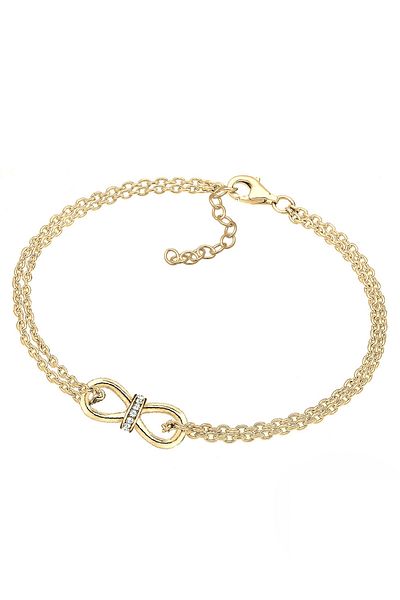 ELLI Armband Damen Infinity mit Kristallen in 925 Sterling Silber vergoldet