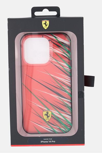 Scuderia Ferrari Iphone 14 Pro Double Layer Grass Print Phone Case, Red