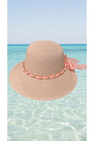BY SCK Women's Straw Hat Summer Beach Hat Premium Quality - Foldable - Adjustable to Head